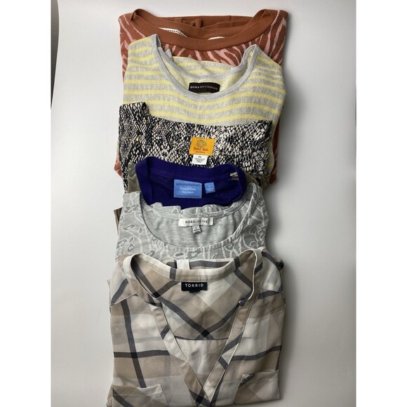 Various Tops - Lot Of 6 Women’s L Large Tops: Torrid, Wonderly, Dana Buchanan, Ruby Rd